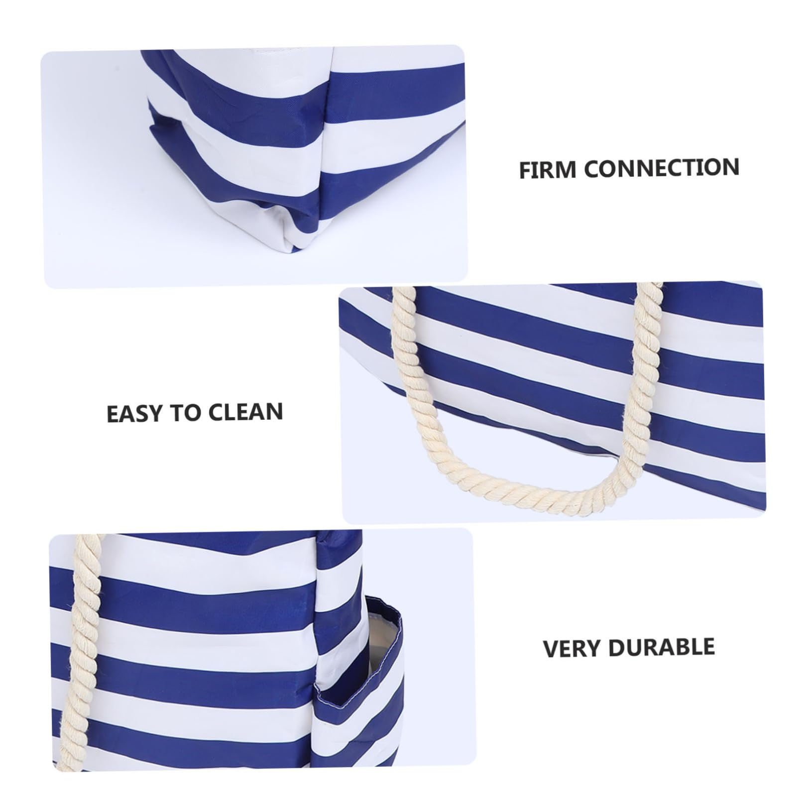 BESPORTBLE Paquet Cabas Plage Imperméable Extra Large en Toile Bleue, Pliable et Facile à Transporter pour Shopping et Voyages