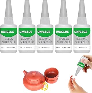 HULIJUAN Uniglue Universal Super Glue Welding High-Strength Oily Glue Fast Repair and Curing for Metals,Plastics,Jade Etc (30g,5pcs)