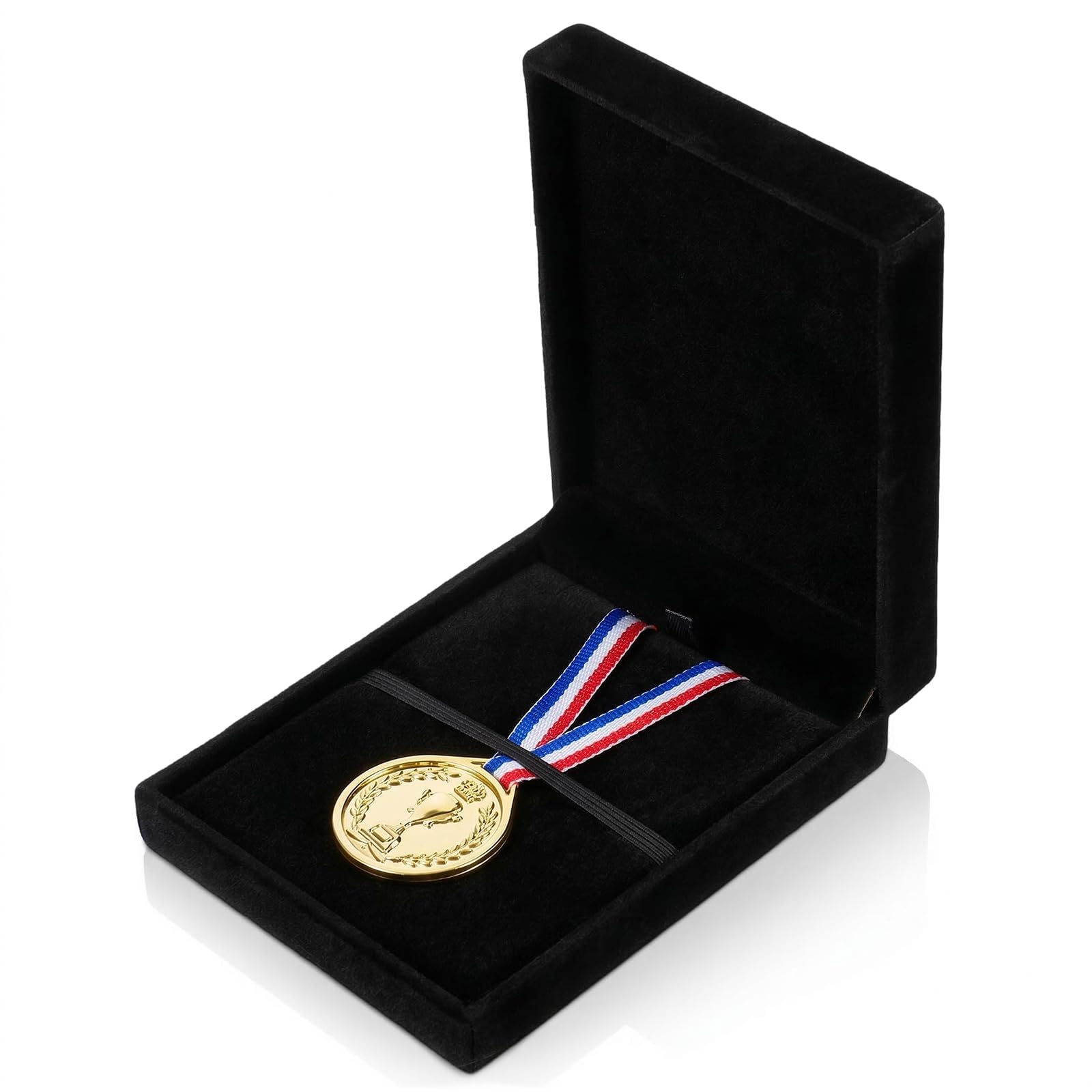 Larrel Single Medal Display Storage Box, Elegant Velvet Award Case