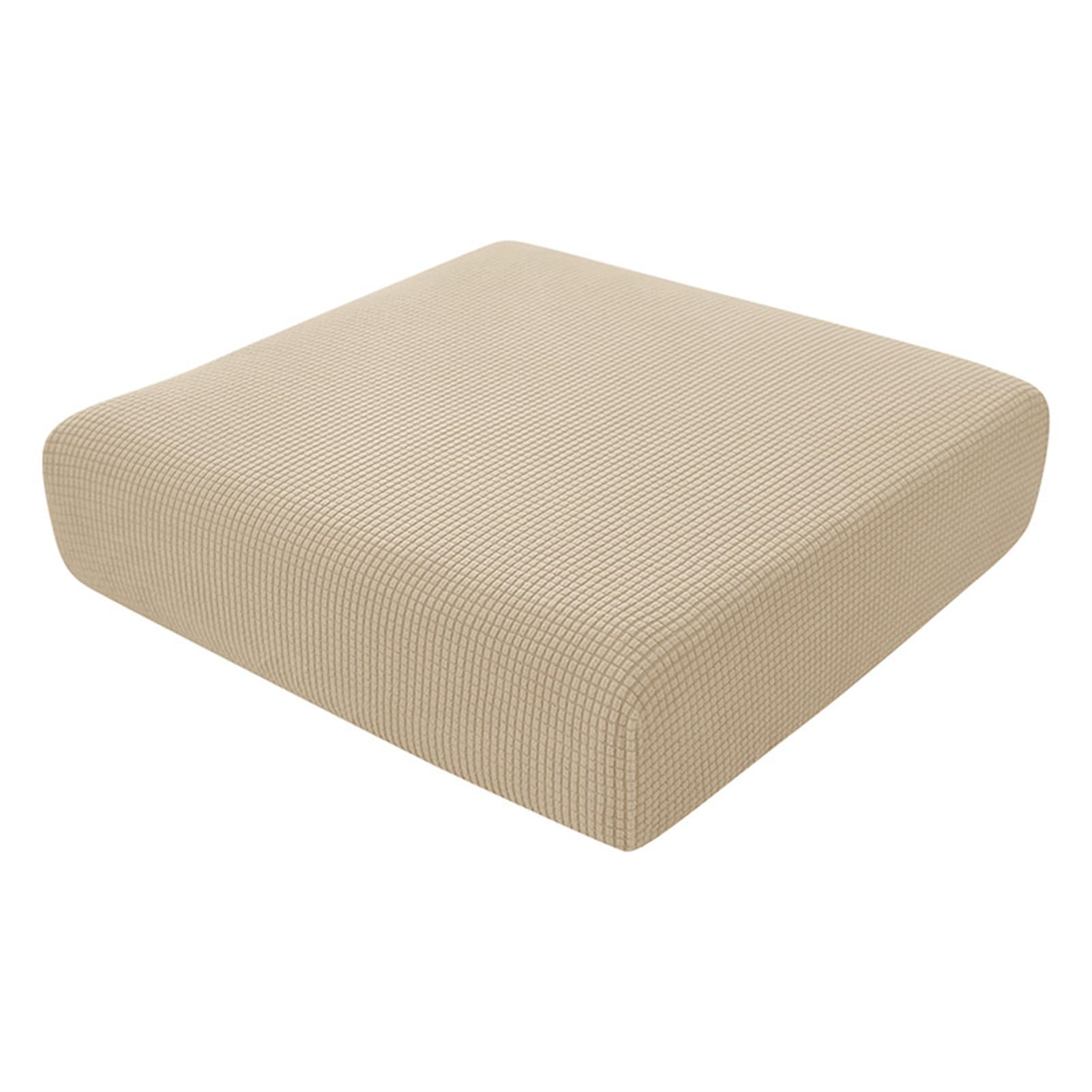 Stretch Sofa Seat Cushion Cover, Replacement Sofa Couch Cushion Covers Furniture Protector Sofa Slipcover with Elastic Bottom Spandex Jacquard Fabric (Large 3-Seater,Khaki)