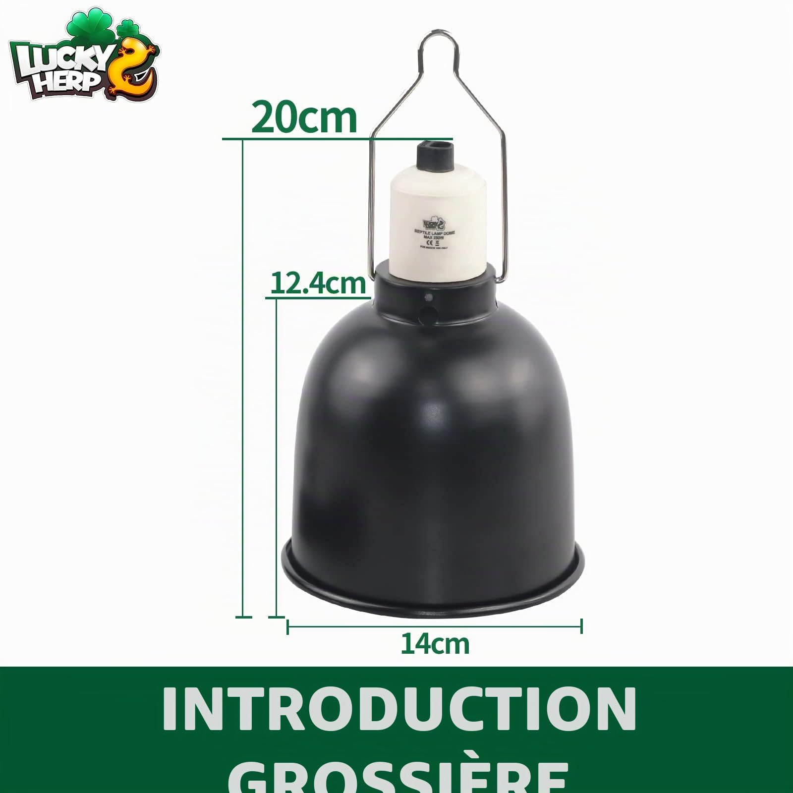 LUCKY HERP Lampe chauffante pour Terrarium en dôme, UVA/UVB 100W pour reptiles avec réflecteur en aluminium