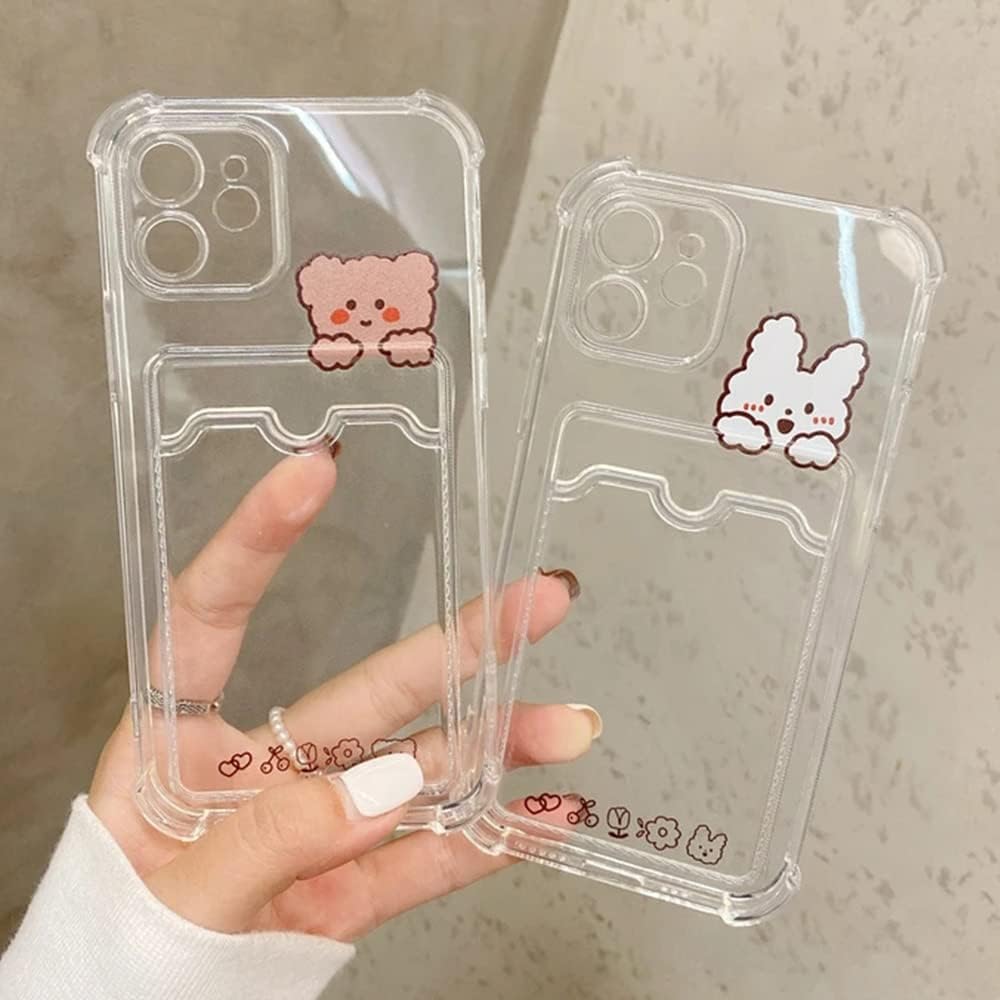 Casechics Compatible with iPhone 12 Pro Case,Card Holder Stand,Bunny image 3