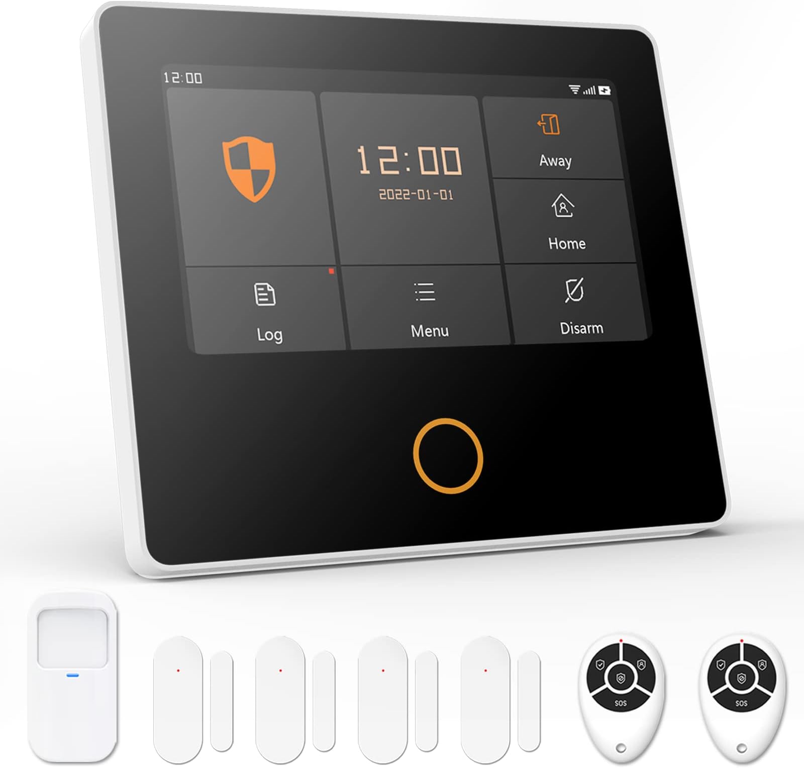 Staniot 8-Piece Home Alarm System, 4G GSM Secpanel 5 Wireless Security System Kit, IPS Touch Screen Panel, Door Sensor, Motion Sensor, Controller, High Decibel Siren for Home Security, Work with Alexa