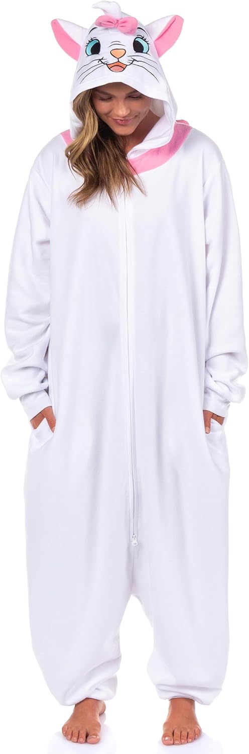 Disney Aristocats Marie Union Suit Adult Kigurumi Hooded One-Piece Pajama Loungewear
