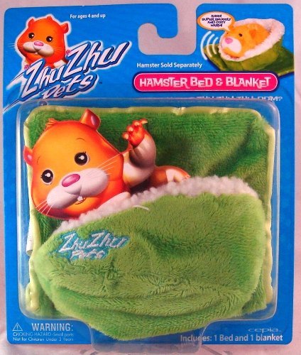 Zhu Zhu Go Go Hamster Bed & Blanket vert - Lit + Couverture vert