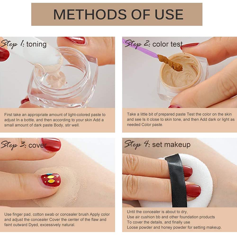 Contouring Maquillage,Anti-cernes Correcteur,Correcteur de Tatouage,Concealer,Maquillage Couvrent Peau Camouflage Crème Ensemble,20g+20g (Sombre+ Claire)