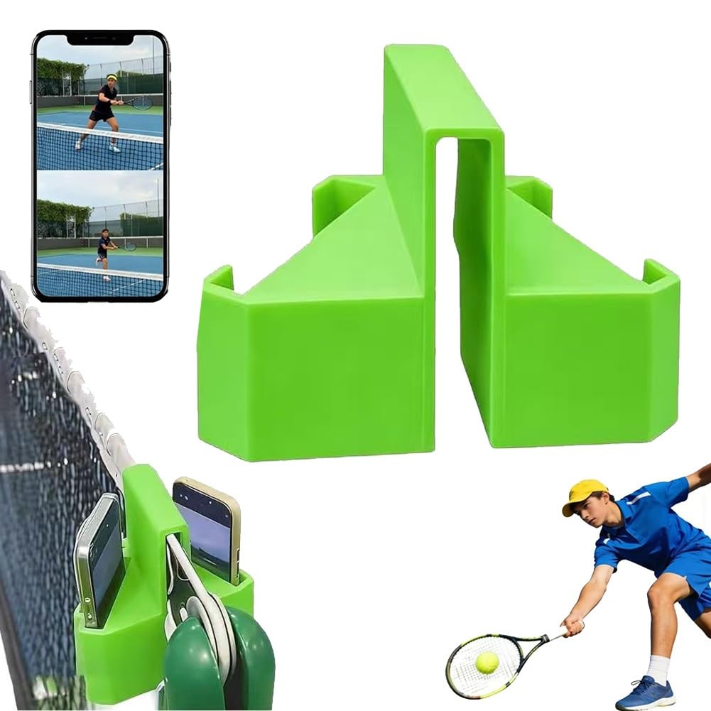 Homtrator Green 1Pc Tennis Camera Mount, Tennis Net Camera Mount, Padel Tennis Net Phone Holder For Pickleball For Match Analysis, Practice & Coaching, Smartphone Mount For Padel Court Fence