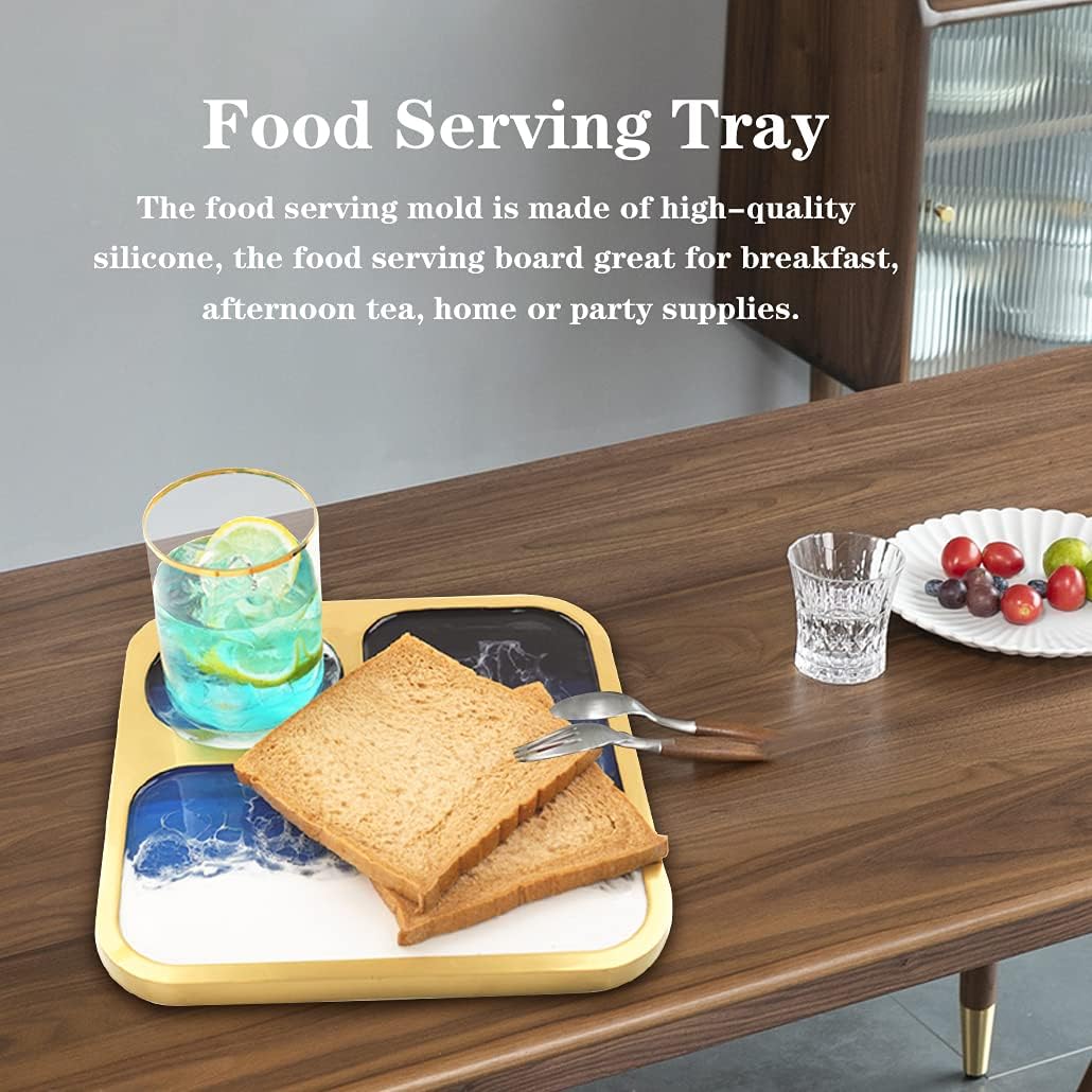 KyeeaDIY Silicone Tray Mold, Square/Rectangle Food Serving Tray, Resin Molds for Coasters, Candles, Decor, Personalized DIY Projects