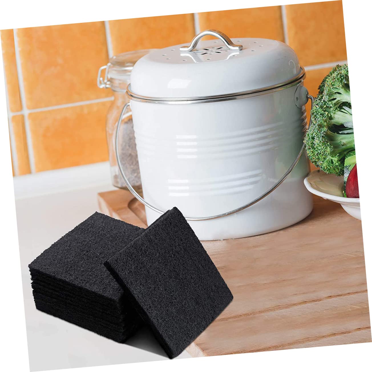 PRETYZOOM 36 STK Kohle-Ersatzfilter wasserreiniger hauswasserfilter fischpfannen Filter für Küchenabfälle Aktivkohlefilter Kompostfilter für die Küche Filter-Ersatzwatte Schwamm Black