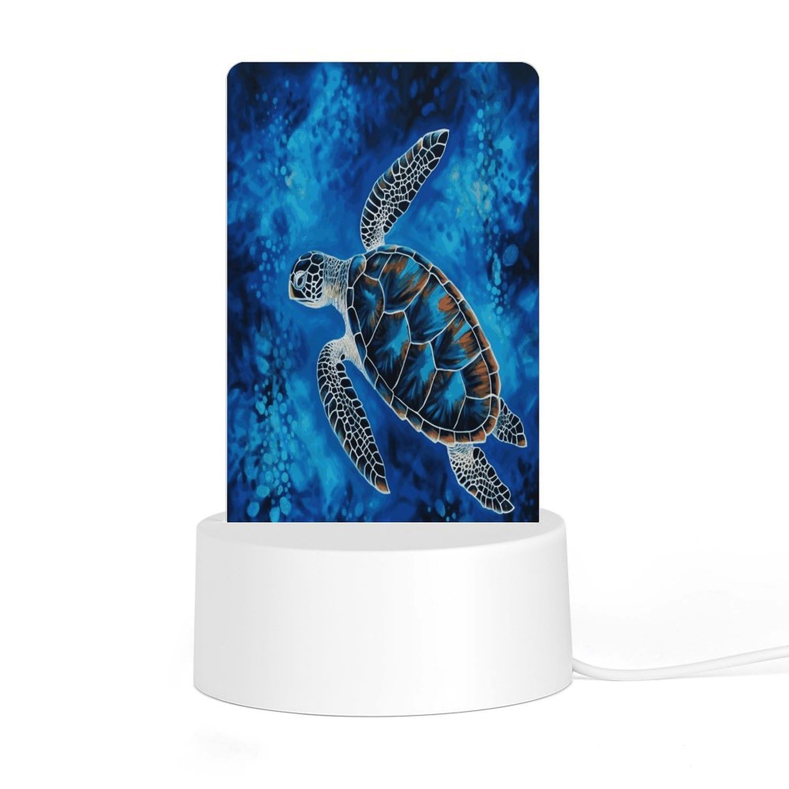 Adfgyerh Style Sea Turtle-Blue Night Light Acrylic Material Easy Installation, Home Decor Usb Interface Power Supply, Lamp For Restaurant Bar Cafe Room Decor