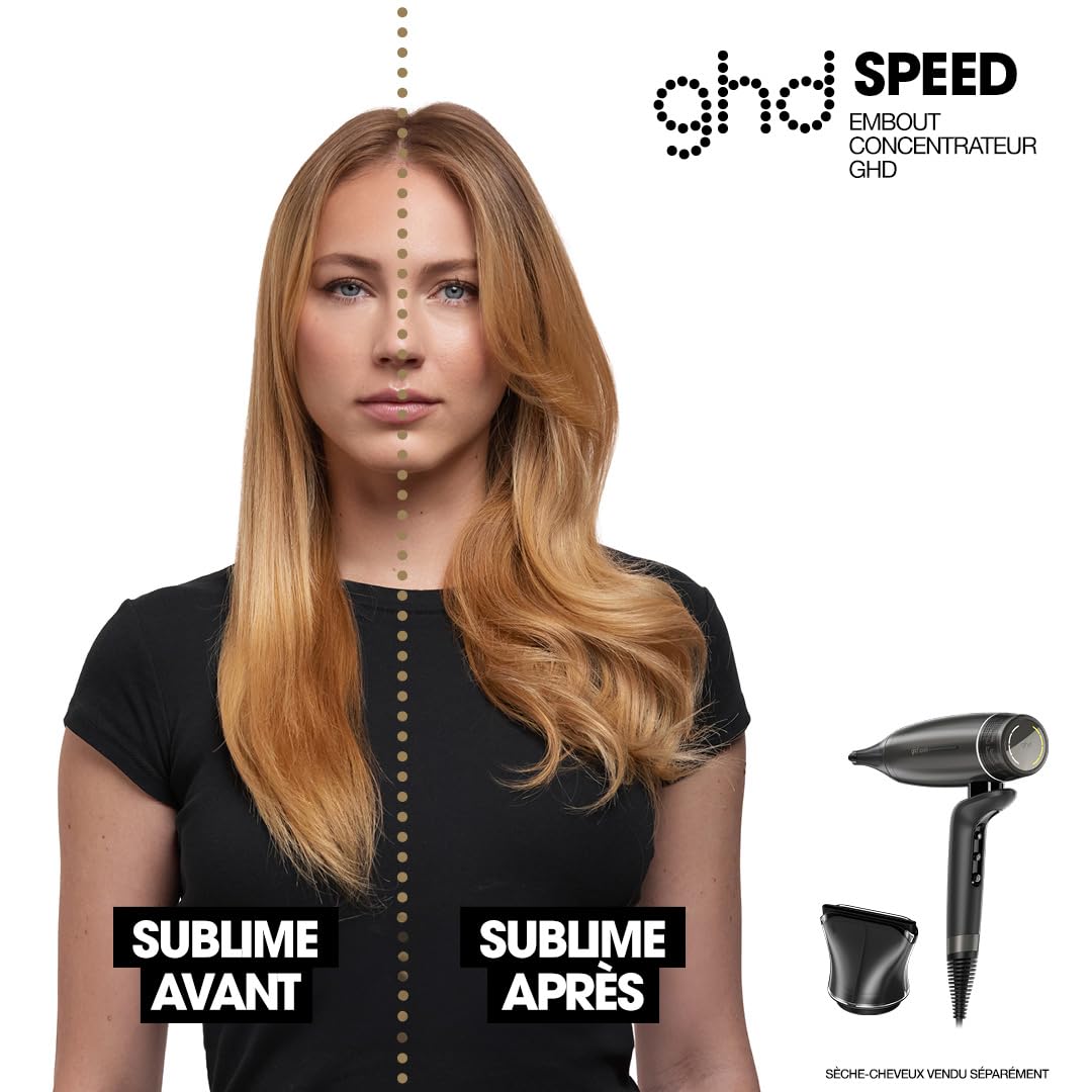 ghd - Embout pour Seche cheveux (Noir) - Embout concentrateur 68 mm pour sèche-cheveux ghd Speed - Idéal tous types et toutes longueurs de cheveux - Séchage professionnel avec volume et brillance