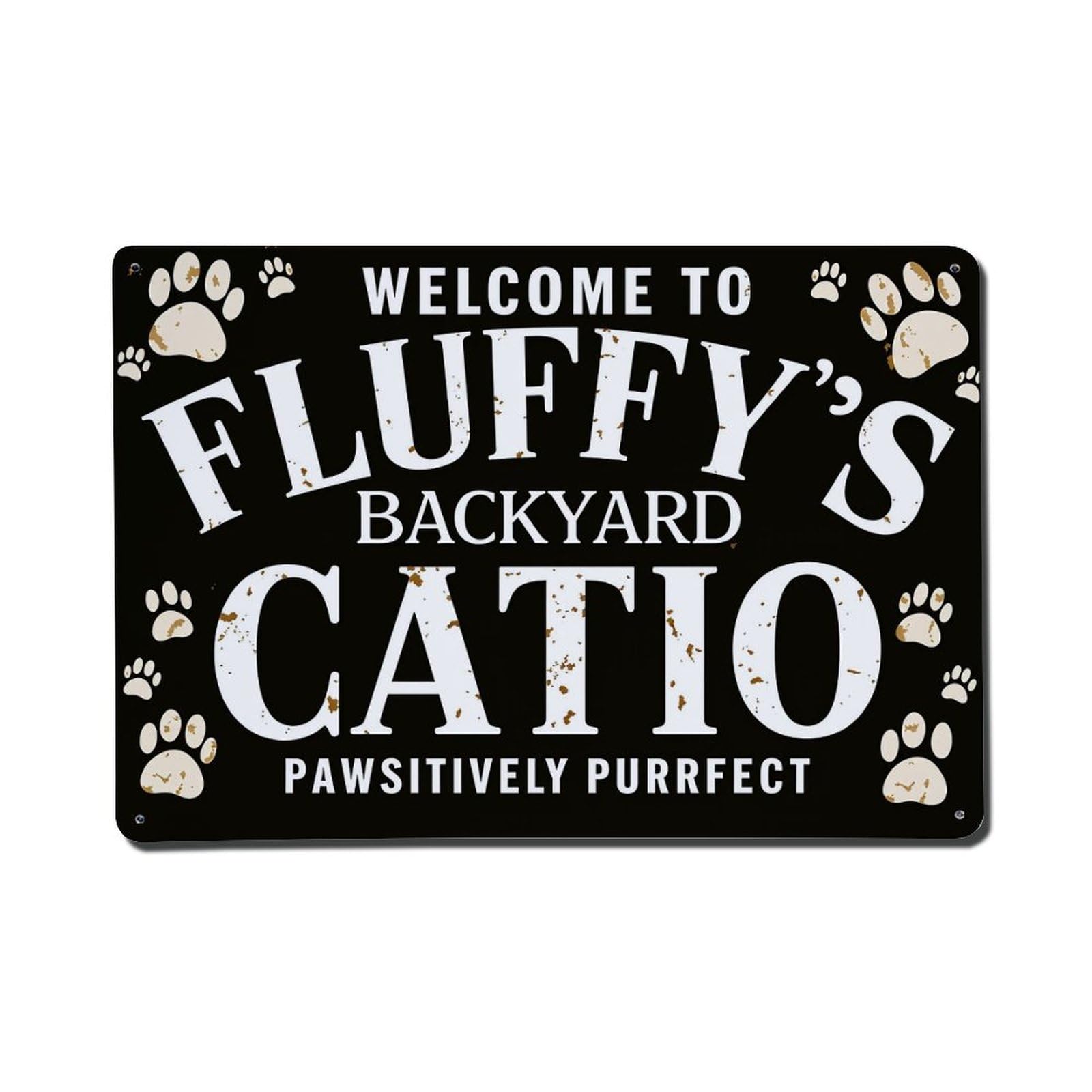 Paw Prints And Text Design Tin Sign Vintage Metal Poster, Home Bar Garage Man Cave Cafe Indoor & Outdoor Wall Decoration 8x12Inches