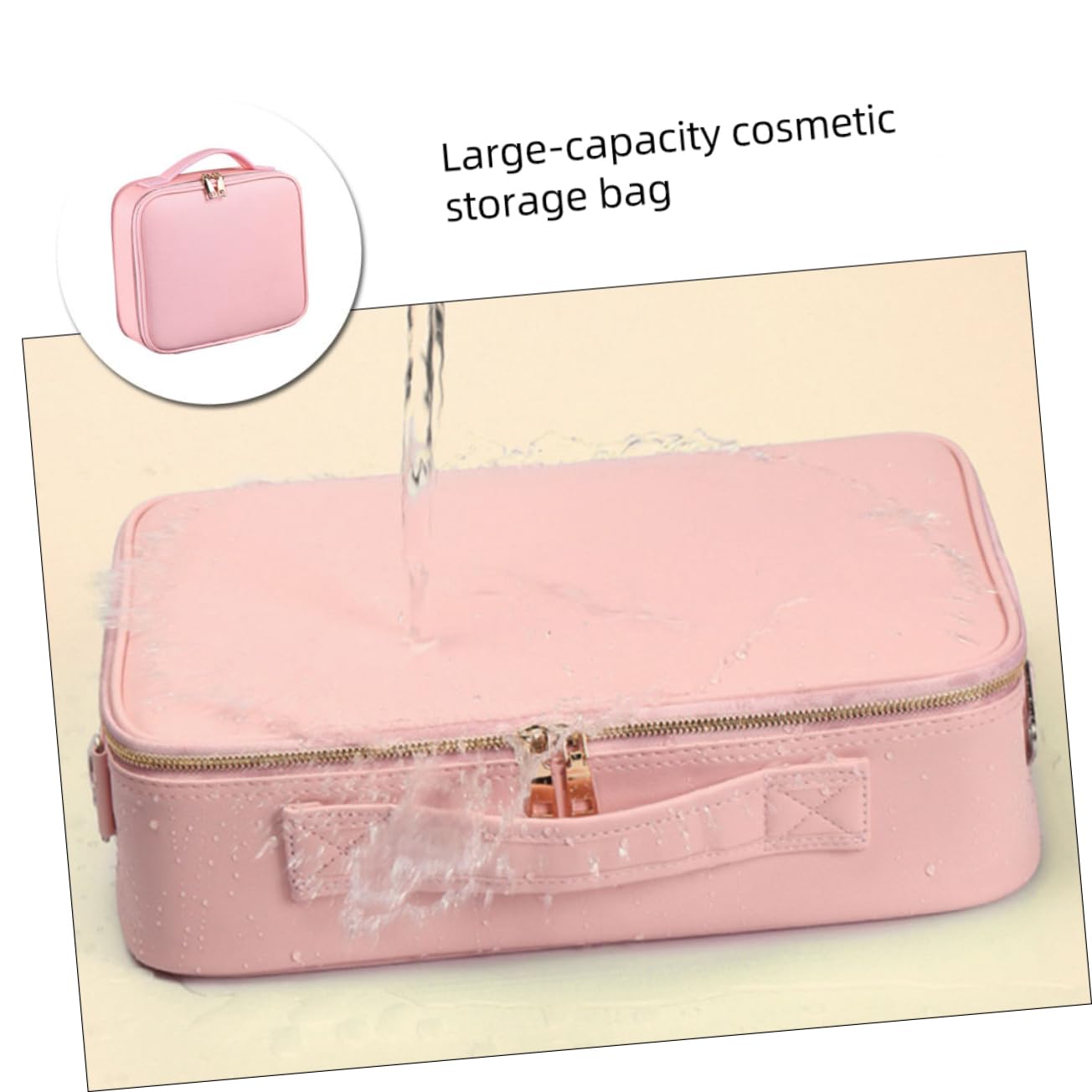 Trousse De Maquillage avec Compartiments Réglables De Voyage Cosmétique Étanche Capacité pour Accessoires Et Produits De Beauté Moyen