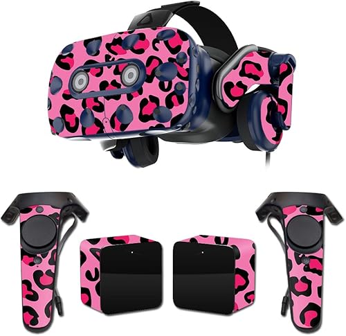 MightySkins - Skin compatible con HTC Vive Pro VR, diseño de leopardo, color rosa