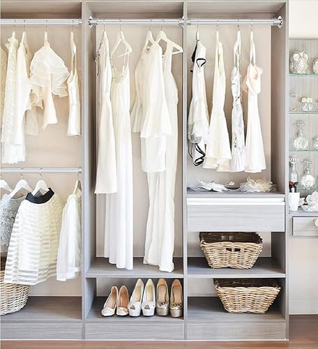 Miniatura 6 de Varilla de armario de 39 pulgadas, (1.4 in) Dia32mm.304 acero inoxidable resistente barra de armario, con 2 enchufes de brida varillas de armario