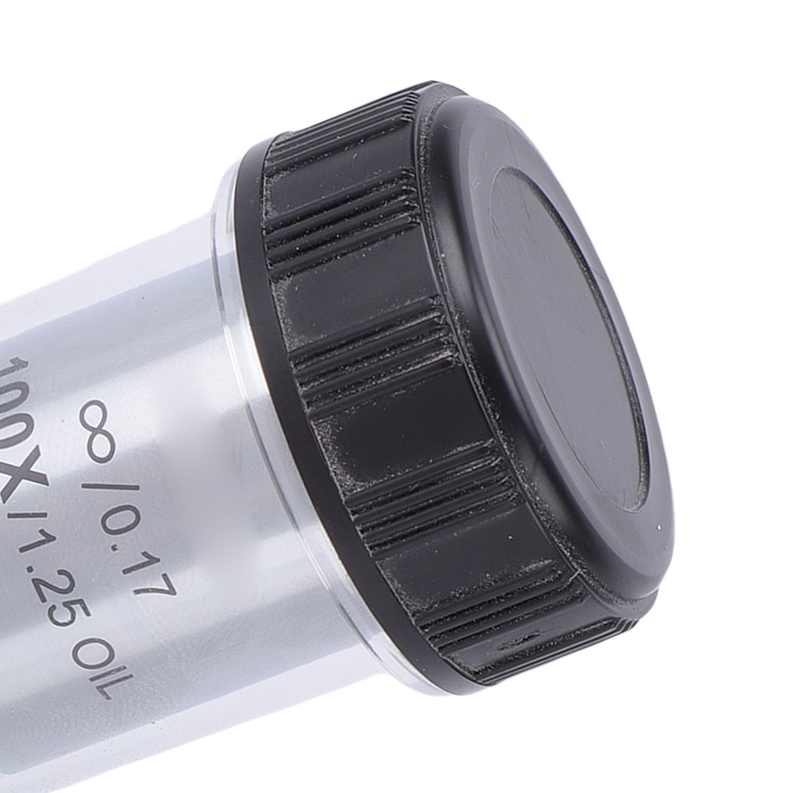 Zunate Obiettivo Plan 100X Imaging Trasparente per Microscopi Biologici Lega di Alluminio Vetro Ottico Filettatura RMS da 20,2 Mm