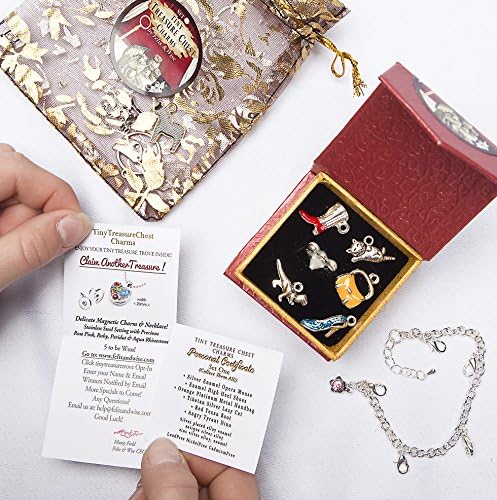 Felix and Wise Charm Bracelet - Opera Mouse Set with 6 Detachable Charms & Silver Bracelet Clasps - Quality Gift for Girls / Original Design / Bonus Pouch +Free Charms
