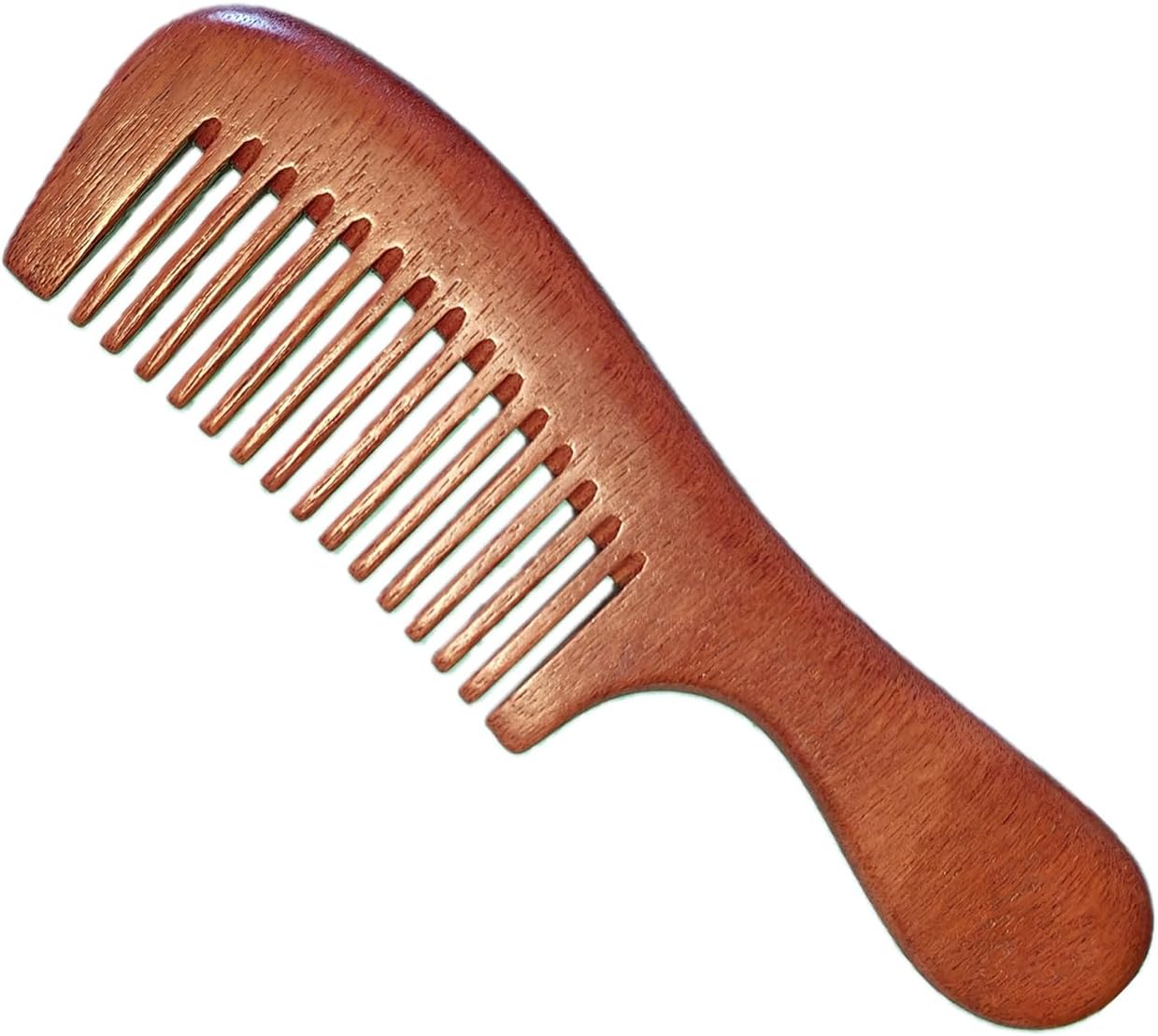 Wooden Wide Tooth Comb for Women Men, Anti-static Sandalwood Detangling Comb for Curly Fine Straight Wet Dry Hair