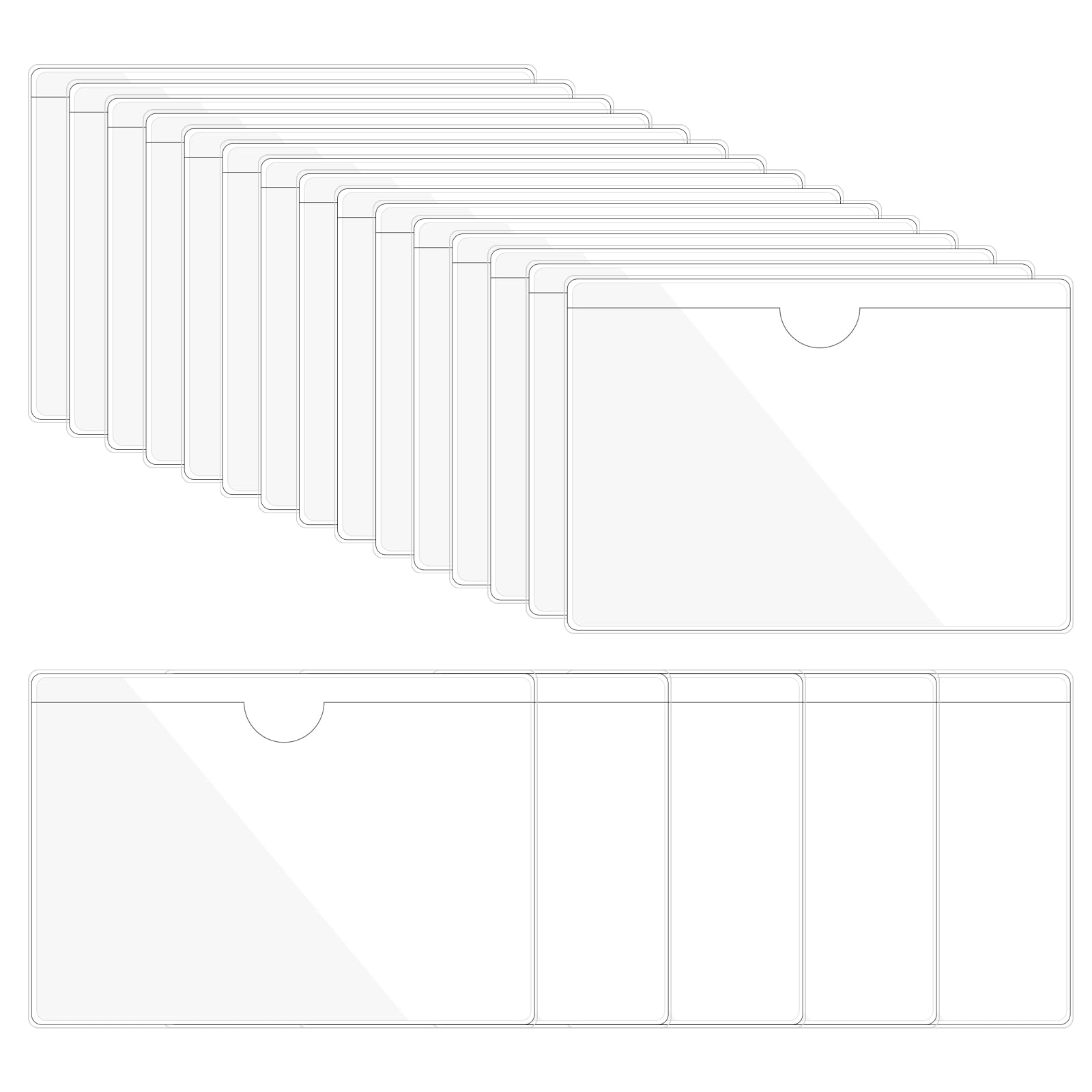 Pochettes pour carte d'index transparentes pour organiser vos bacs de rangement de maison