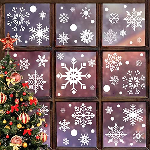 Yuson Girl 492pcs Décoration Noël Lot Sticker Flocons de Neige Autocollants de Fenêtre pour Christmas Noel Cover