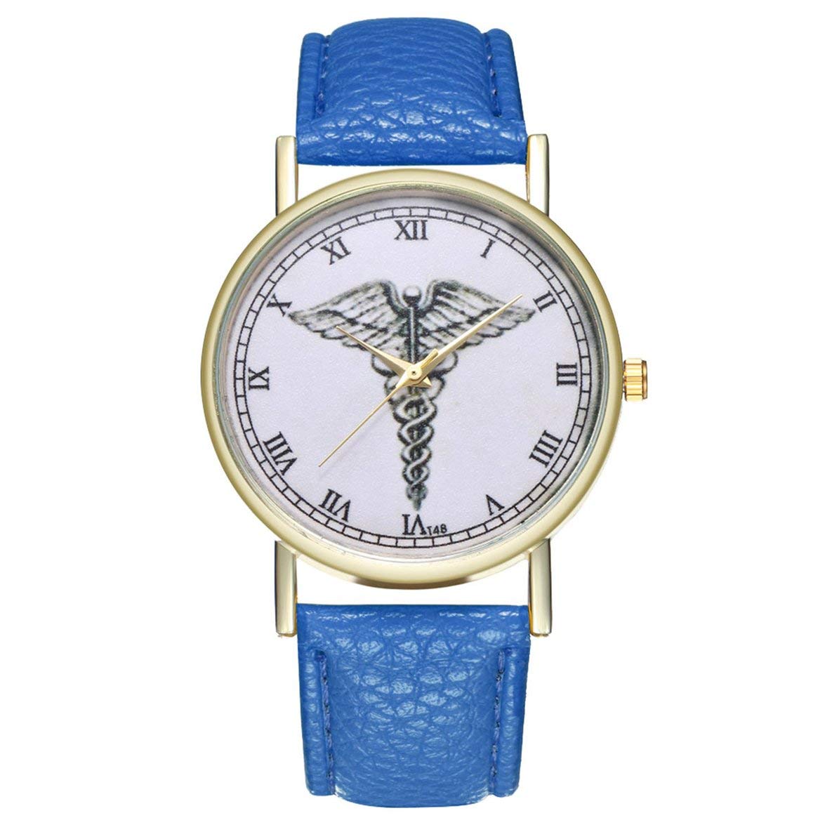 ZLF-K087-2 Men's Simple Quartz Watch Rose Gold Fashionable Popular Nice Sweety Gift,Colour:Blue (Color : Blue)