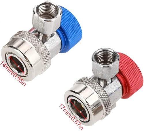Miniatura 2 de Youngine Adaptador R134A ajustable, Juego de adaptadores de conector de acoplador rápido para aire acondicionado, kit de conversión de aire