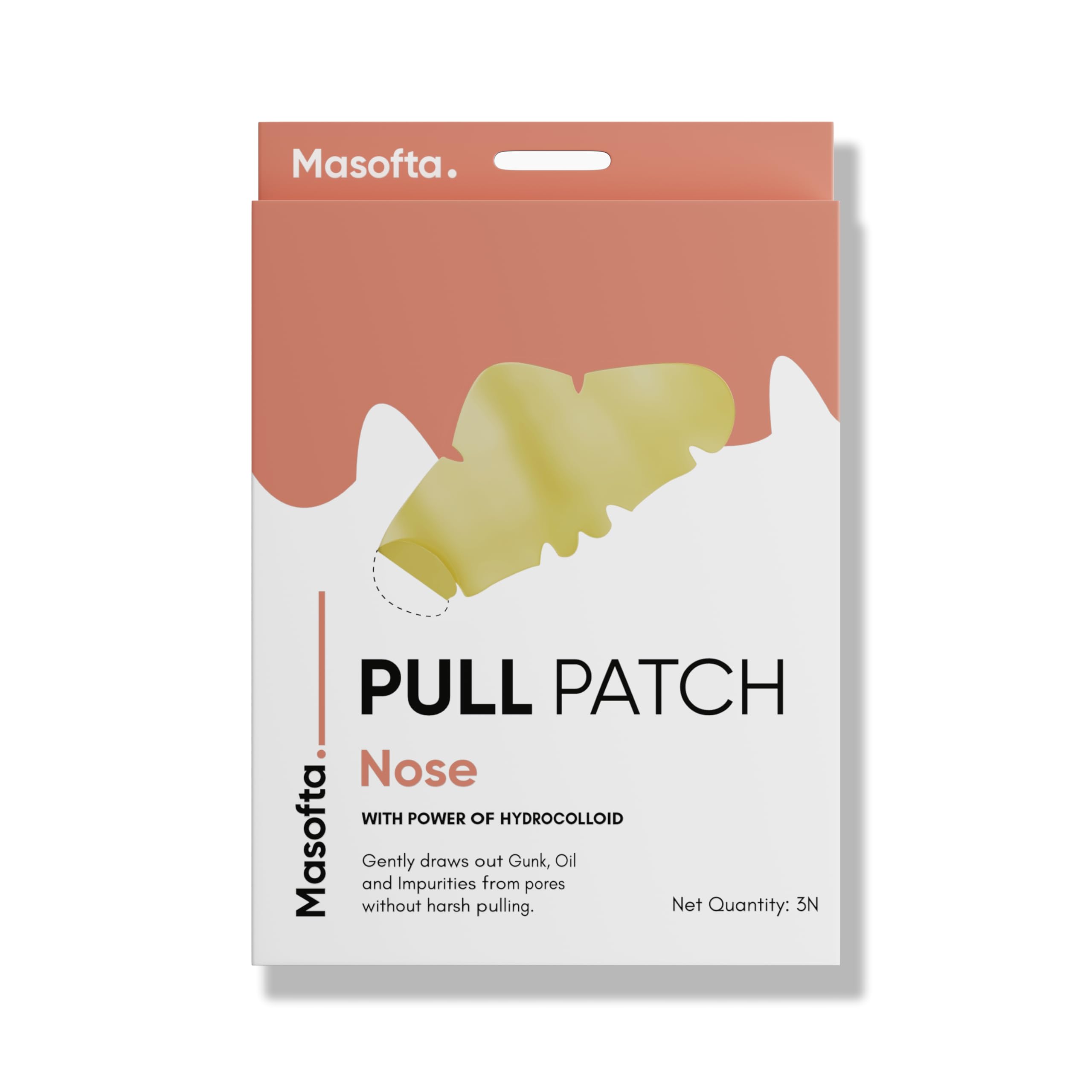 Masofta Pull Patch Nose for Removing Excess Oil, Whiteheads & Impurities Overnight With Hydrocolloid, Painless Pore Cleansing for Men & Women (3 Units)