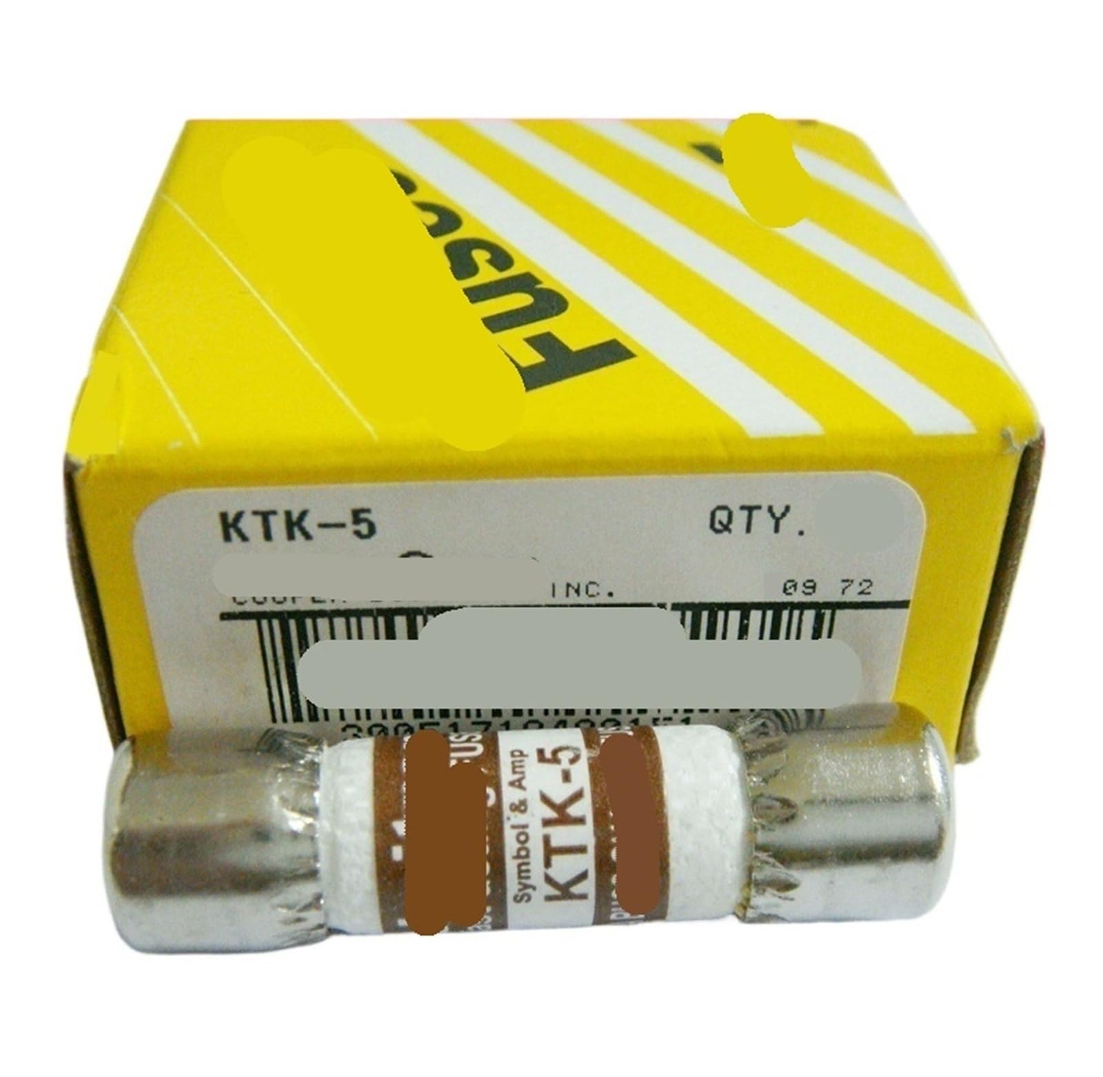 Cartouche fusible céramique KTK-5 5A 600V 10x38mm pour tableau électrique