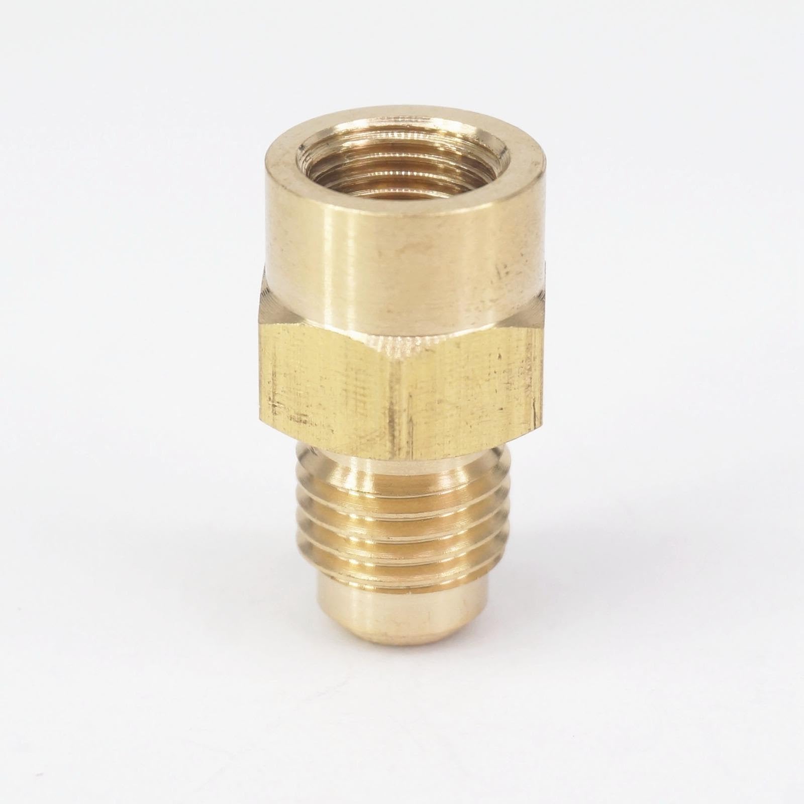 Brass 1/8 NPT To 1/4 OD Tube 45° Flare Fitting – SAE 7/16-20 UNF, Compression Style