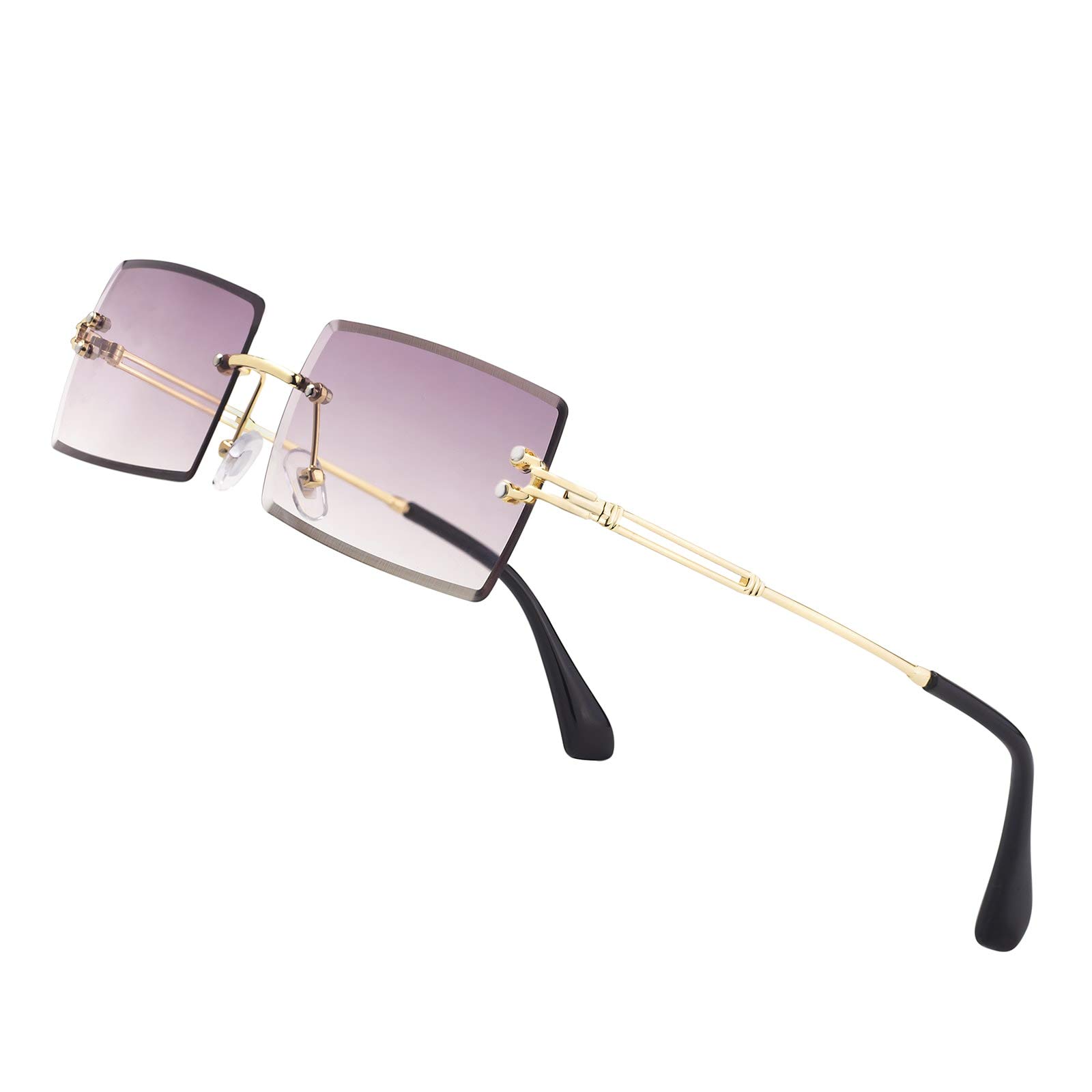 Stylish Small Rectangle Sunglasses Women Men Tinted Frameless Eyewear Ultralight Candy Color Ocean Sun Glasses Shades NP1034