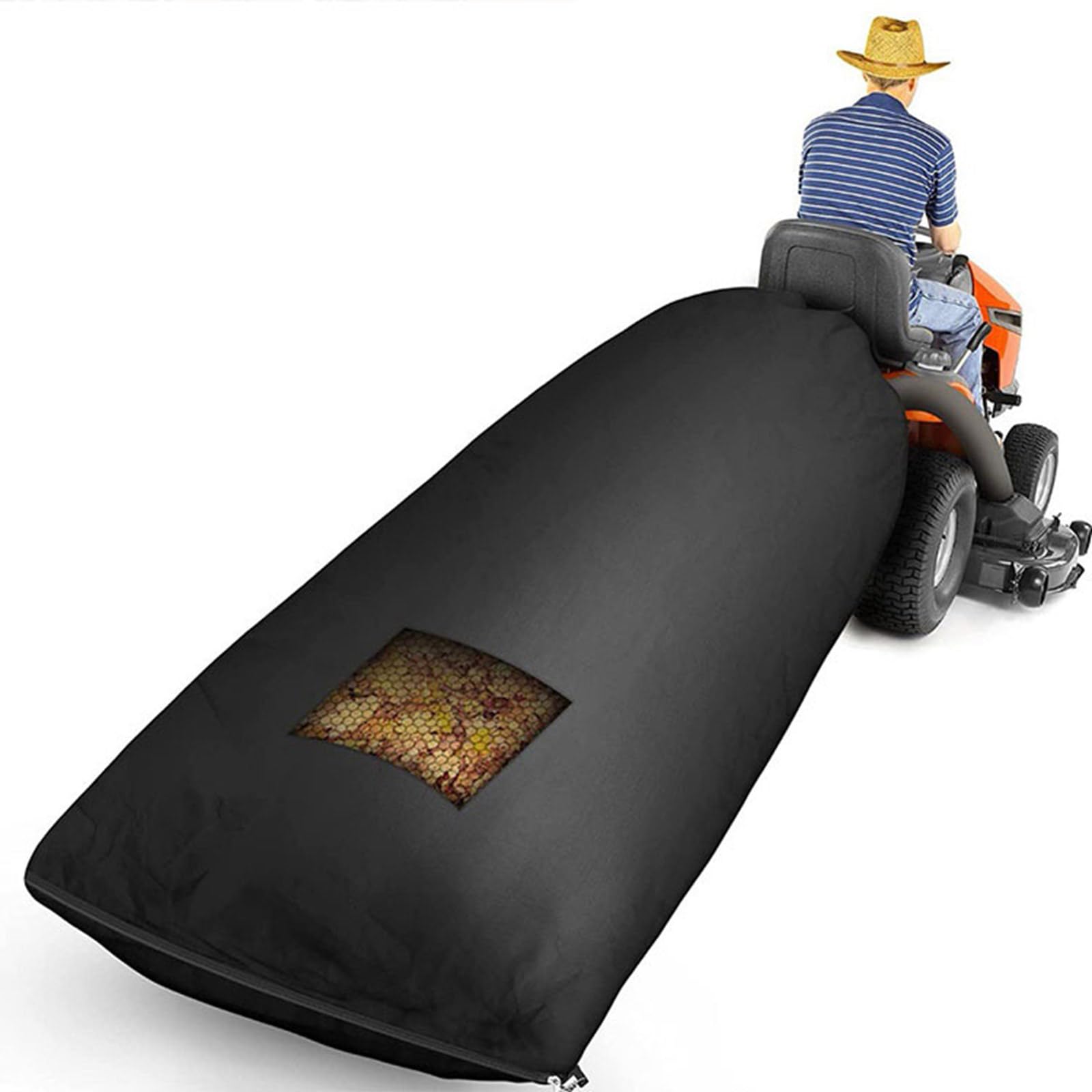 Bolsa de recolección de hojas para tractores de gran capacidad, almacenamiento de residuos de jardín, durabilidad para el cuidado del césped de la granja, bolsa de recogida de hojas para tractores