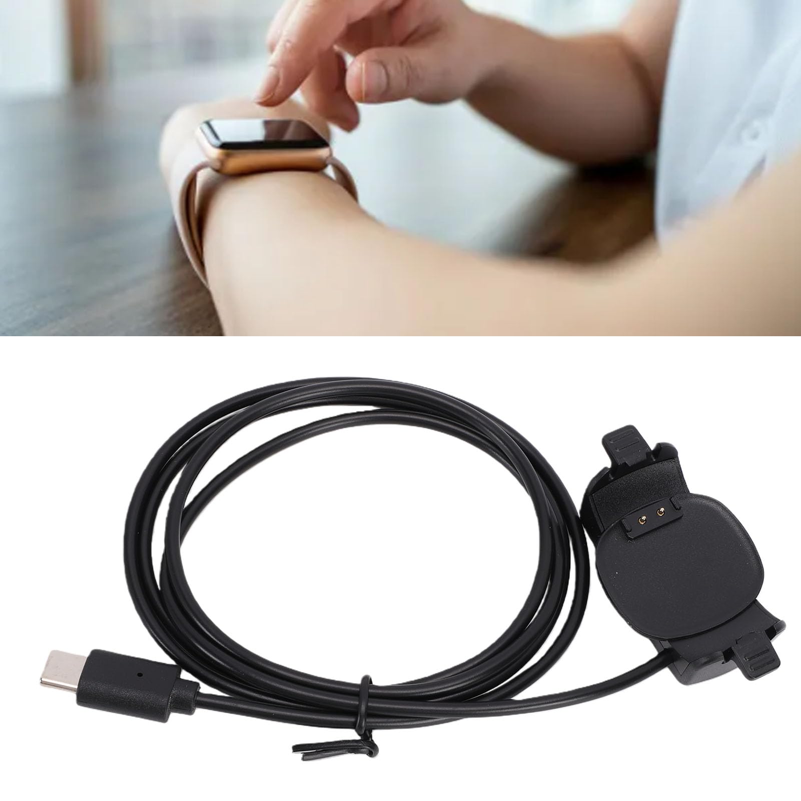 Jiawu Caricabatterie Magicband Plus, Cavo di Ricarica di Tipo C da 1 M con Dock di Ricarica Rapida per Caricabatterie da Parete per Laptop Smart Watch PC (4PCS)