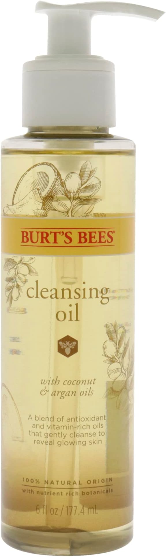 Burt's Bees 100% Natural Facial Cleansing Oil for Normal to Dry Skin, 6 Oz Package May Vary, Multi, 6 Fl Oz (Pack of 1)