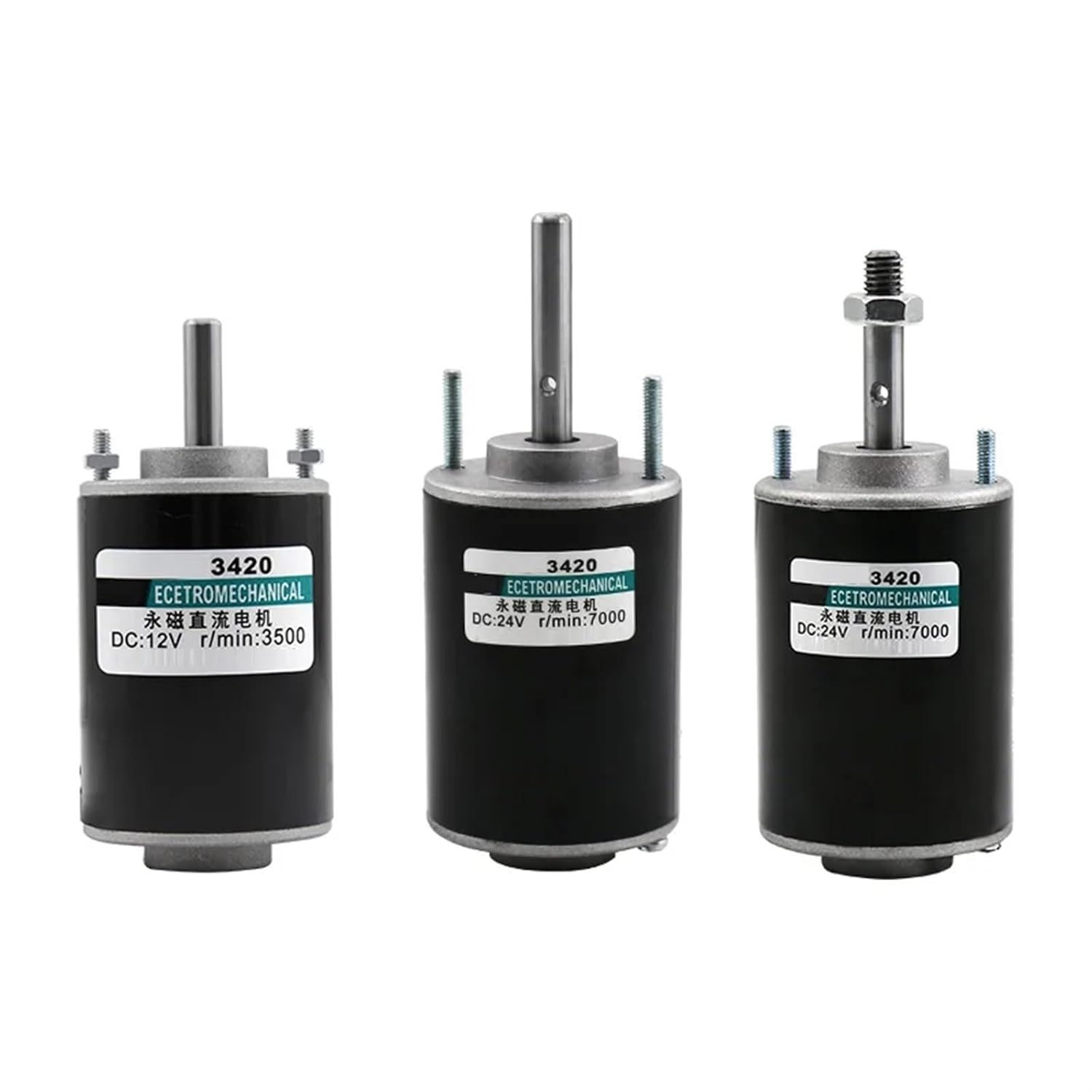 3420 30W Cw/CCW Permanent Magnet 12V 24V Dc High Speed Motor 1Pcs(12v 3500rpm,Type B)