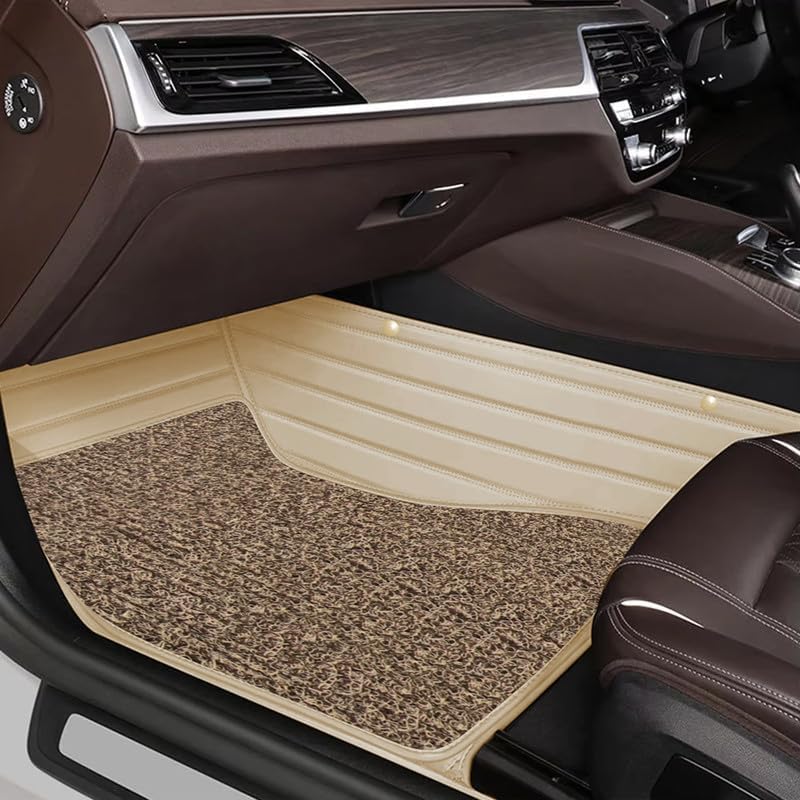 Image of CHIRON Premium 10D Car Floor Mat for iX1 Custom Fitted, Luxury Car Foot Mats Compatible with BMW iX1, Set of 3 Pcs, 100% Waterproof and Washable, Classic Beige