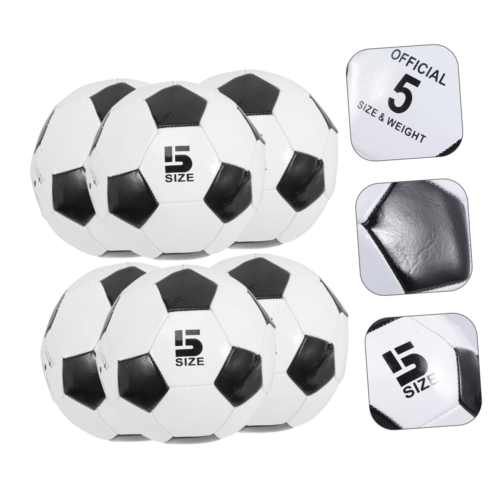 6 Balones de Fútbol Buen Tacto de PVC para Niños, Resistentes al Desgaste Ideales para Entrenamiento de Fútbol al Aire Libre