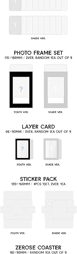 Miniatura 4 de ZEROBASEONE JUVENIL in the SHADE 1er mini álbum 2 versión SET CD+112p libro de arte + 1p Selfie PhotoCard+1ea marco de fotos SET+1p tarjeta de