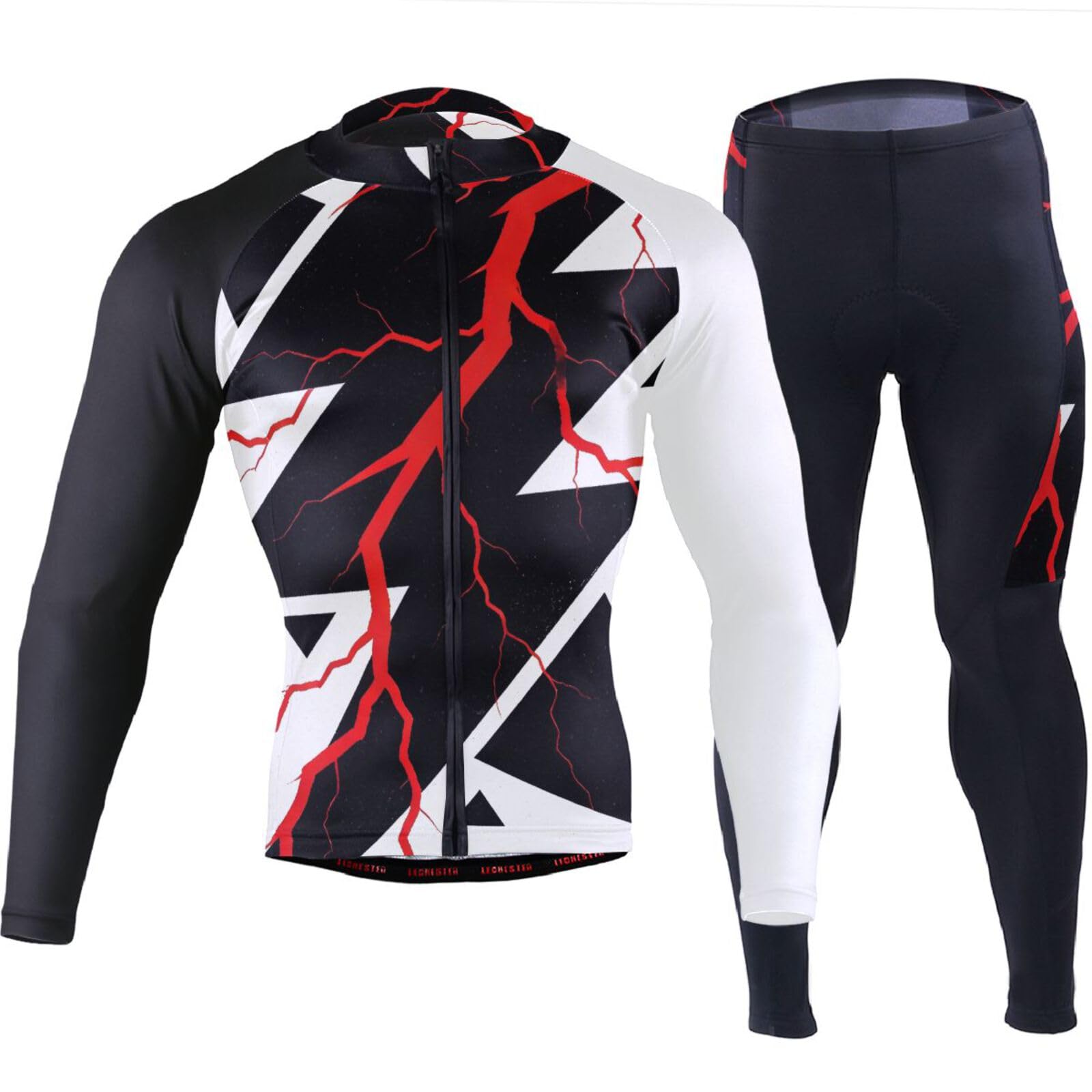 Radtrikot für Herren, mit Taschen, atmungsaktiv, 3D-gepolstert