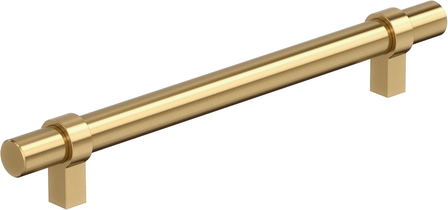 Amerock Central 5-1/16 inch (128mm) Center-to-Center Matte Black Cabinet Pull - 10 Pack