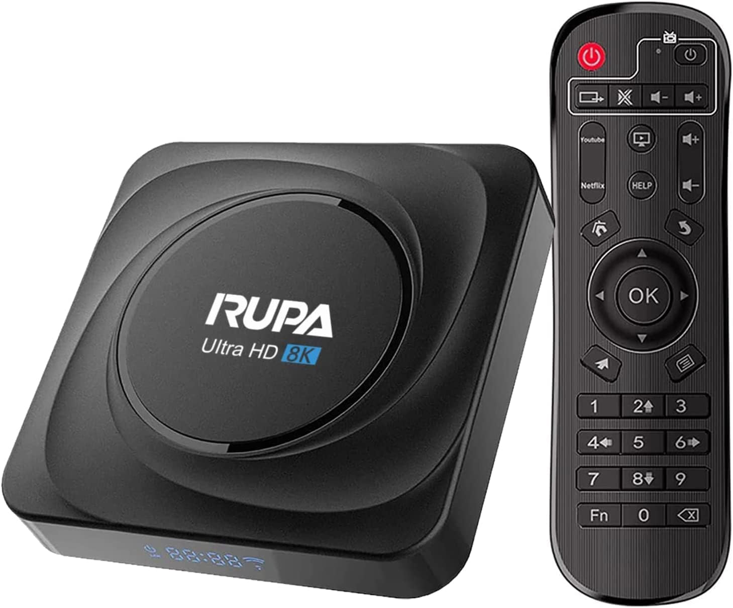 RUPA Android TV Box 11.0, 2025 8K Android Box 8GB RAM 128GB ROM Smart TV Box with Ethernet 1000M LAN Dual WiFi 2.4G/5.8G Support 8K 6K 4K 3D HDR BT4.0 USB 3.0 - Black