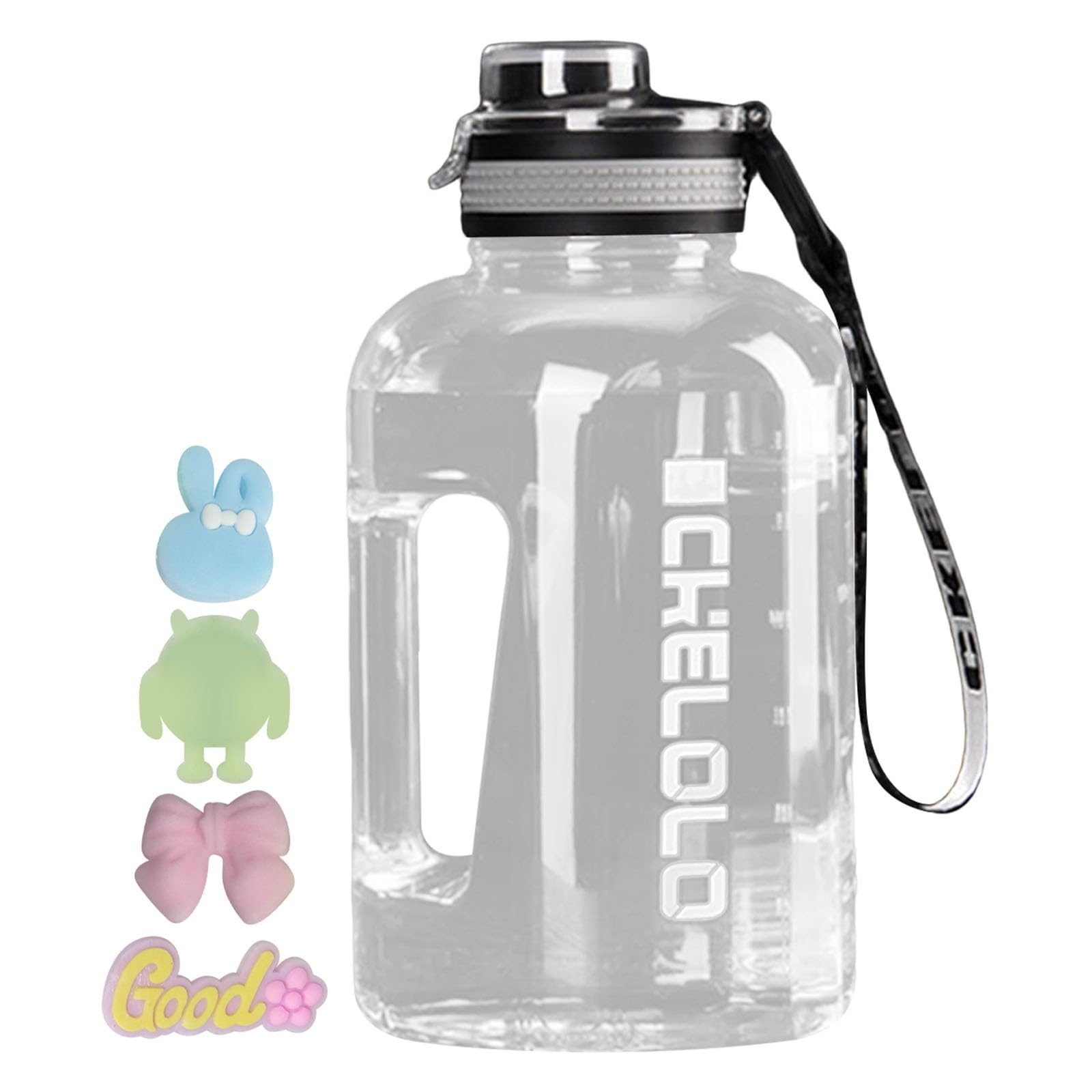 56oz Gym Bottle Water Leak Proof Large BPA Free 1 2 Gallon Water Jug with Time Marker and
