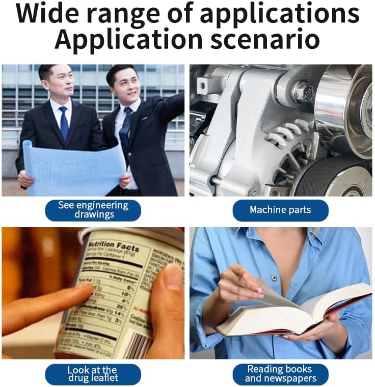 Vista 7 de Lupa con luz 30x potente lupa - Lupa para leer Lupa grande de mano con lupa de luz para personas mayores, color blanco