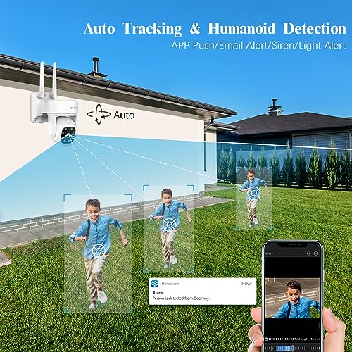 Image of (2026 Update) 5MP PT Wireless Security Camera System with AI Human Tracking, Dual-Band 2.4G&5G WiFi, 130 Wide Angle, 2-Way Audio, No Monthly Fee, Outdoor Home Security Kit