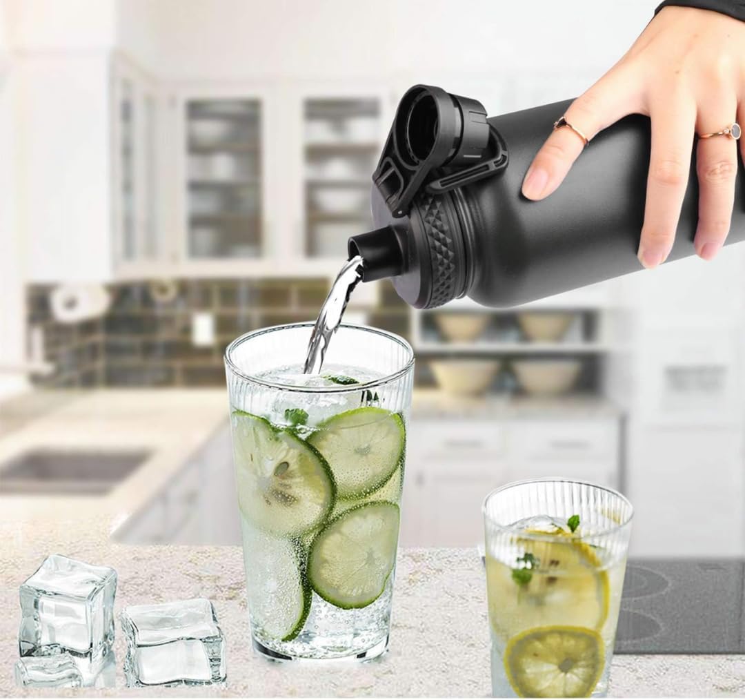 Premium Stainless Steel Vacuum Insulated Water Bottle, 24 oz, BPA-Free Lid, Wide Mouth, Double Wall, Powder Coated - Image 2