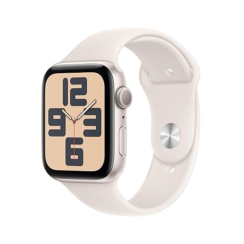 Apple Watch SE (2ª gen.) GPS 44 mm Smartwatch con cassa in alluminio Galassia e Cinturino Sport Galassia - M/L. Tracker per il fitness e il sonno, app Battito, Rilevamento incidenti, display Retina