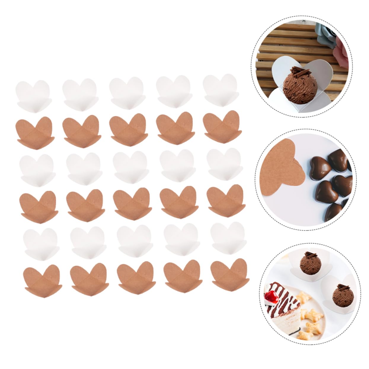 GRIRIW 100Pcs Chocolate Separating Trays Paper Chocolate Packaging Holders Compartments for Truffles Sweets Treats for Parties and Events