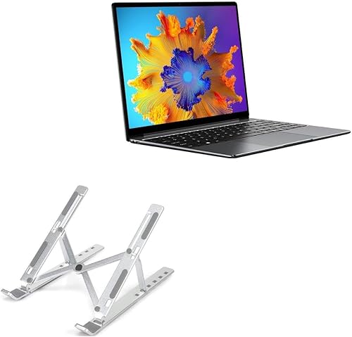 BoxWave Stand and Mount Compatible with Chuwi LarkBook X - Compact QuickSwitch Laptop Stand, Portable, Multi Angle Viewing Stand - Metallic Silver