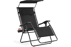 X-Large Zero Gravity Patio Recliner with Canopy Shade & Cup Holder - Ultimate Relaxation