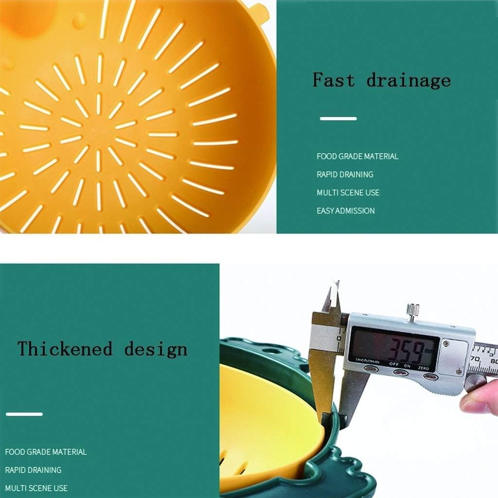 Draining Rack Thick Plastic Colander with Hooks Double-Layer Filter Bowl for Washing Fruits and Vegetables Removable and Separate Use to Save Space Drainage Rack(Pink)