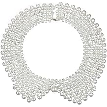 RBG Dissent Pearl Collar Necklace for Women Vintage Chunky Detachable Beaded Blouse Fake Collar Choker Necklace,Ruth Bader Feminist Collar Necklace